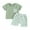 Green, variant on Musuos Toddler Baby Shorts Set, 6 12 18 24M Short Sleeve Crew Neck T-shirt with Plaid Shorts Summer 2-piece Outfit for Boys Girls