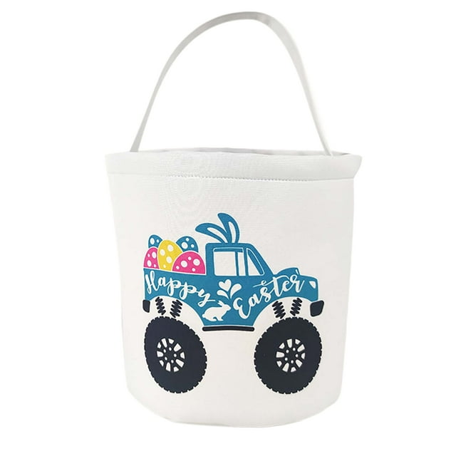 Easter Gift Bags with Handles Easter Basket Holiday Rabbit Bunny Printed Canvas Gift Carry Candy Bag Easter Candy Baskets for Kids Easter Gift Baskets for Kids Easter Gift Bags for Kids