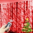 thumbnail image 3 of Cortina de luces LED de 8 modos de 3 m con control remoto, decoraciones navideñas para el hogar, guirnaldas navideñas para bodas, Año Nuevo, Feliz Navidad, 3 of 5