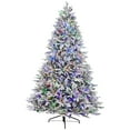 thumbnail image 3 of Northlight Real Touch™️ Pre-Lit Flocked Yukon Pine IPT Artificial Christmas Tree - 6' Dual Color LED, 3 of 10