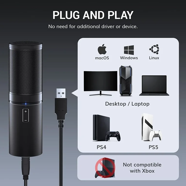 TONOR USB Gmaing Microphone, PC Streaming Mic Kit for PS4/5