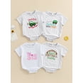thumbnail image 4 of Aojekbee Infant Baby Boy Summer Jumpsuit Letter Car Embroidery Short Sleeve Round Neck Romper Cute Bodysuit, 4 of 10