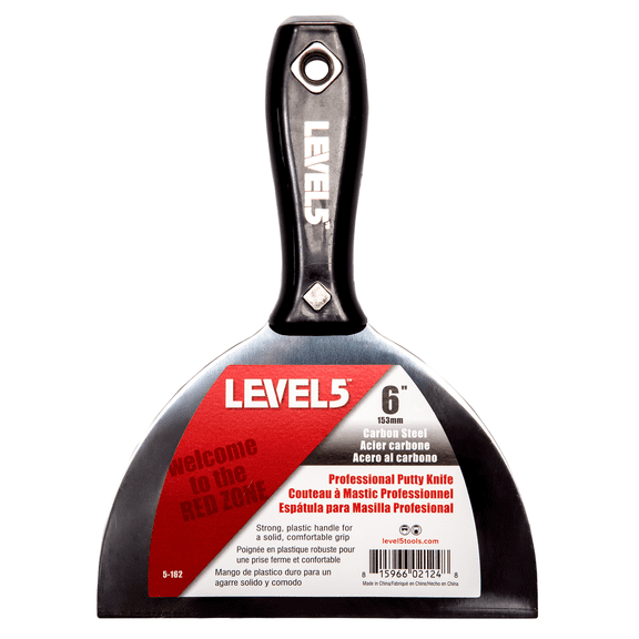 Level5 6 in. Carbon Steel Putty Knife with Plastic Handle