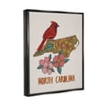 thumbnail image 3 of Stupell Industries North Carolina Cardinal Detailed Floral State Pattern Graphic Art Jet Black Floating Framed Canvas Print Wall Art, Design by Valentina Harper, 3 of 5