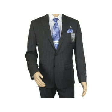 Men RALPH LAUREN Suit Wool Blend Two Button Classic Pinstripe Formal 0151 Gray