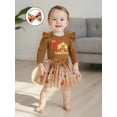 thumbnail image 5 of BemeyourBBs Baby Girls Thanksgiving Outfits Long Sleeve Romper Skirt Headband, 5 of 9