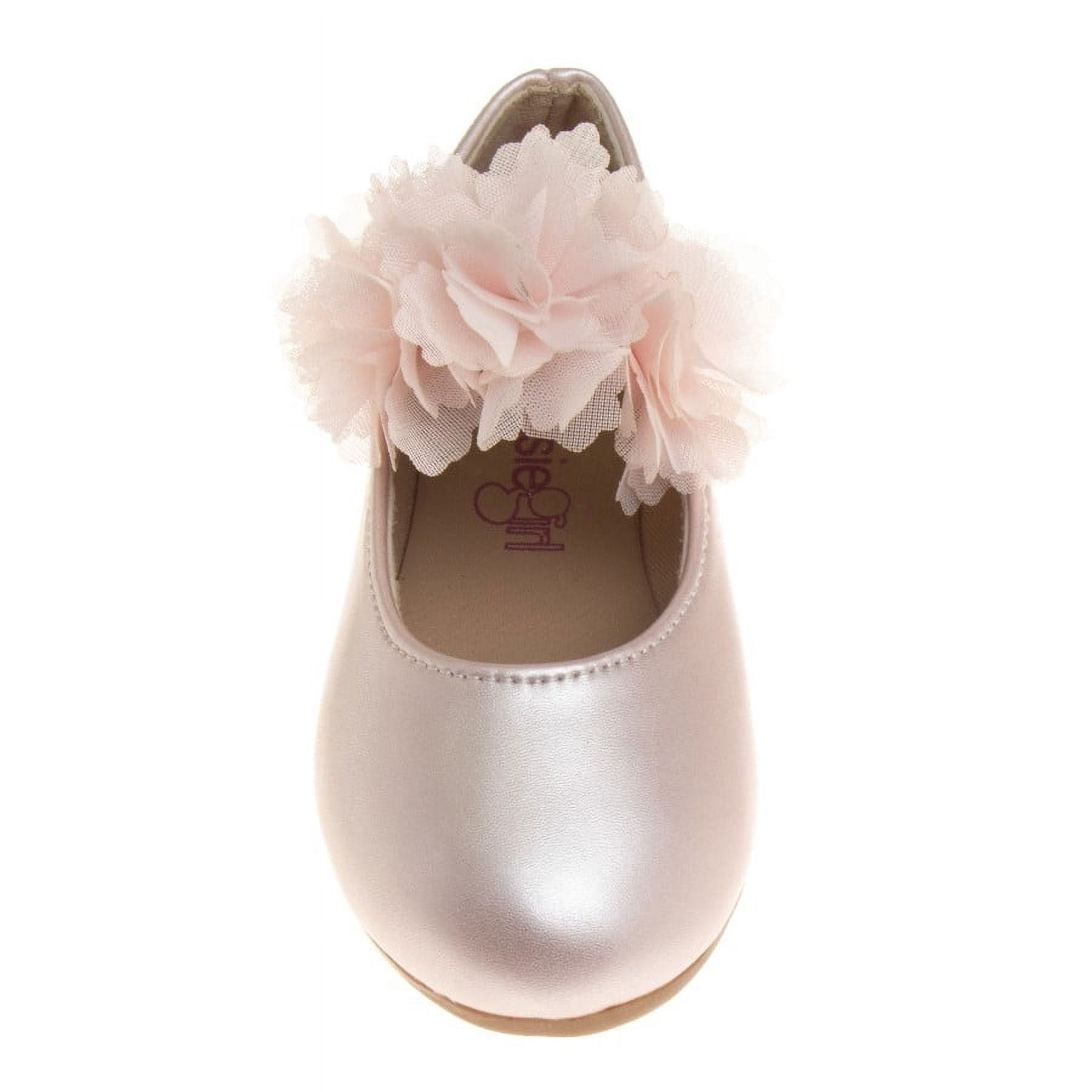 Kensie Girl Toddler Ballerina Flats, Peach Pink Pearl, 5
