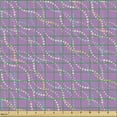 thumbnail image 2 of Ambesonne Abstract Fabric by the Yard Upholstery, Pastel Dots Wavy Stripes, 2 Yards, Pale Lilac Multicolor, 2 of 5