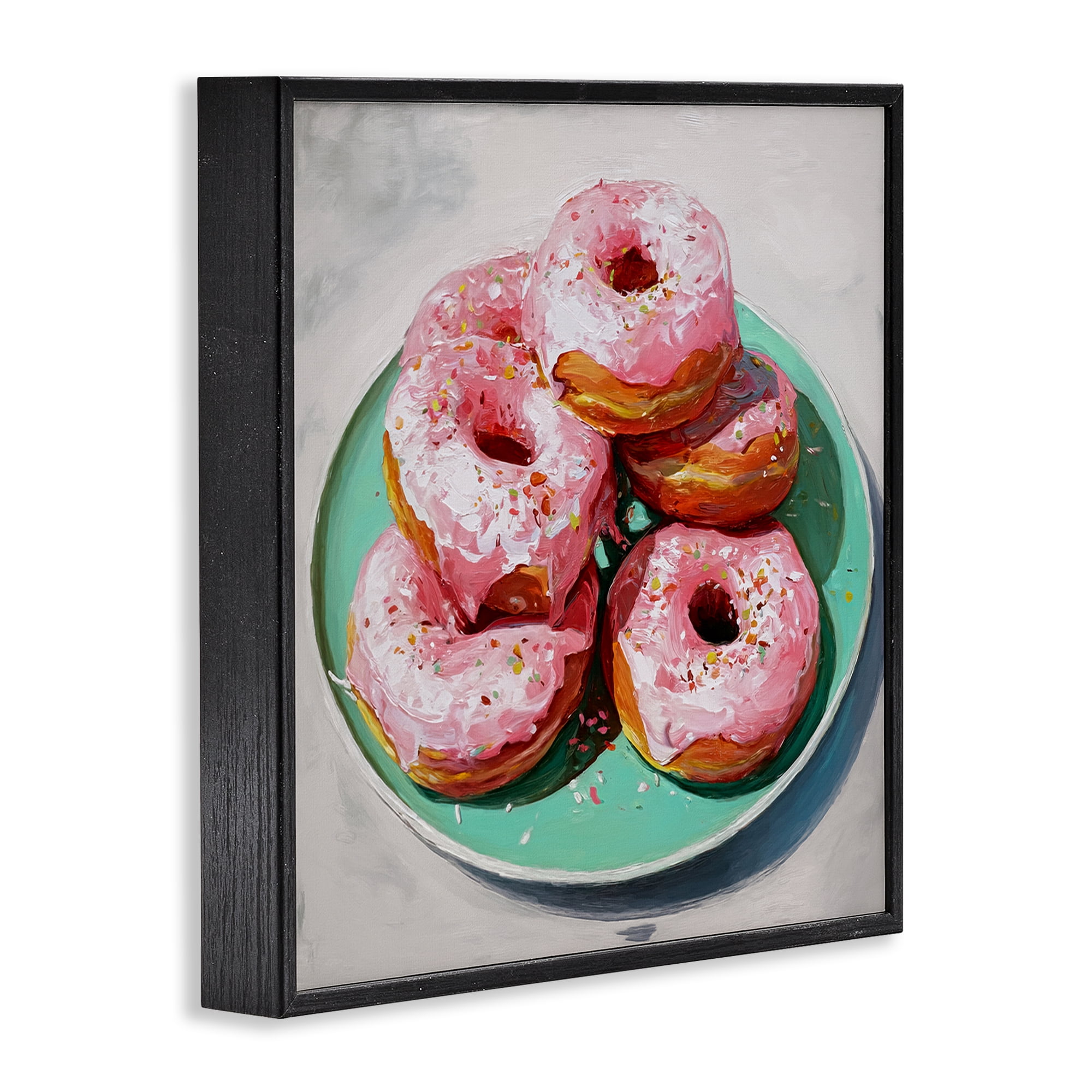 Stupell Industries Pink Frosted Donuts Black Framed Giclee Art, design by Tina LeCour