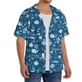 thumbnail image 2 of Rateoe Octopus And Whale Pattern Men's Short Sleeve Classic Shirt, Casual Short-Sleeved Shirt, Lightweight Summer Shirt, Cuban Collar Shirt,Button-Front Shirt-Large, 2 of 5