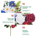 thumbnail image 5 of KUKIDSVO Patriotic Artificial Flower Bouquet, Realistic Plastic Floral Arrangement, Versatile Decor for 4th of July Table Staircase Wedding Party & Photography Prop, 5 of 7