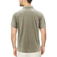thumbnail image 2 of Men's Solid Short Sleeve Heathered Cotton Jersey Embroidered Logo Polo Shirt (Heather Pony, XL), 2 of 3
