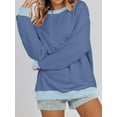 thumbnail image 6 of Women Cute Sweatshirts Contrast Color Loose Casual Pullovers Fall Long Sleeve Tops Autumn Streetwear, 6 of 9