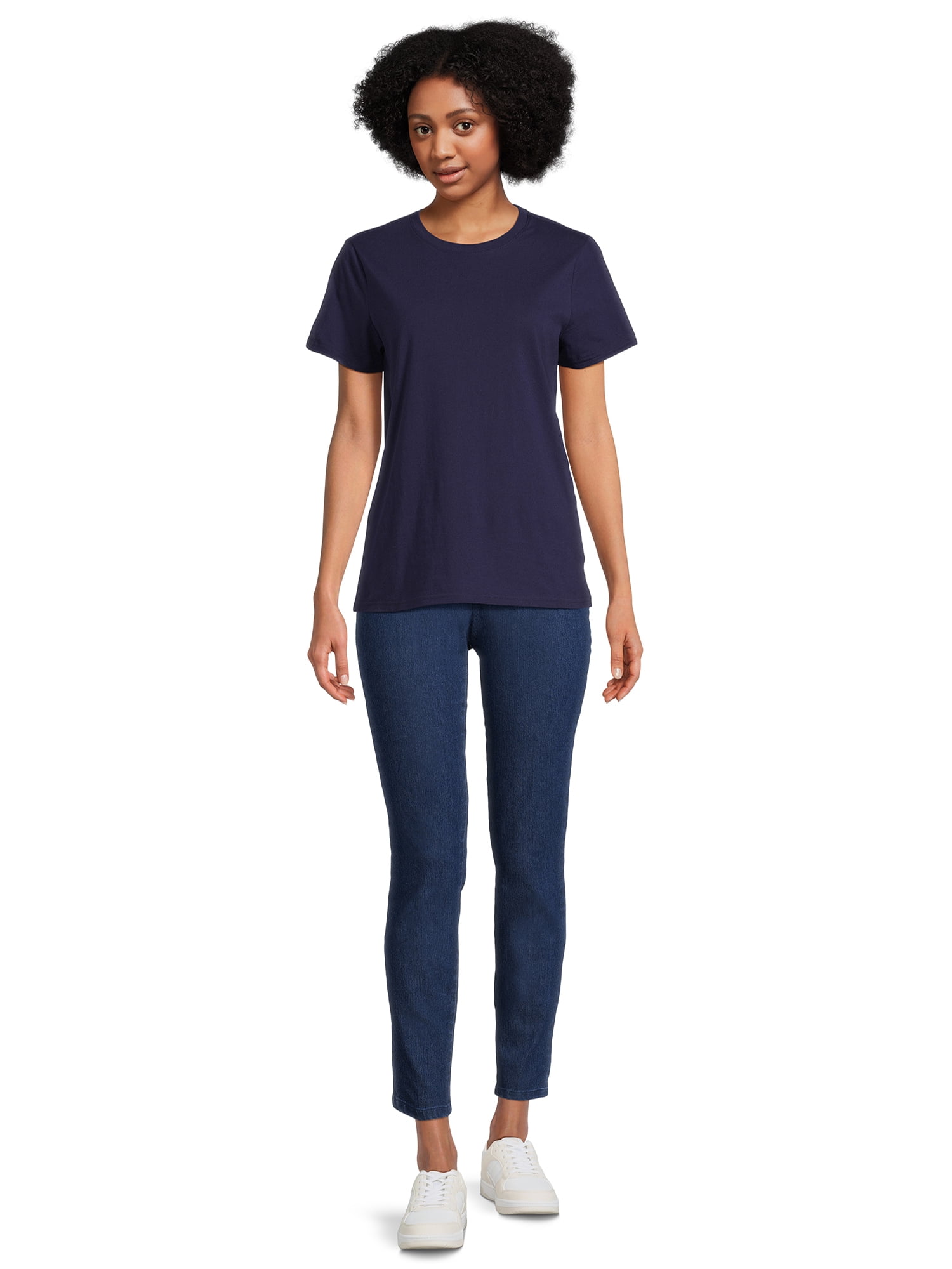 RealSize Women's Crewneck Tee with Short Sleeves, Sizes XS-XXXL