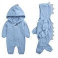thumbnail image 5 of WIBACKER Infant Baby Boys Girls Dinosaur Costume Hooded One-Piece Romper Toddler Halloween Outfit Clothes, 5 of 13