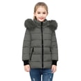 thumbnail image 3 of purcolt Girls Winter Coat Quilted Puffer Jacket Warm Parka with Removable Hood Insulated Outerwear 5-14 Years, 3 of 5