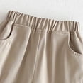 thumbnail image 5 of Lenpel Girls Boys' Cargo Pants Toddler Baby Cotton Elastic Waist Pleated Wide Leg Pants Baggy Casual Trousers with Pockets, 5 of 5