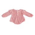 thumbnail image 2 of Baby Long Sleeve  Collar Rompers Gold Velvet Ruffle Jumpsuits, 2 of 6