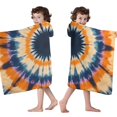 thumbnail image 4 of Orange Purple Blue Tie Dye Mandala Pattern Hooded Bath Towel，50"x30" for Ages 3 To 12 Kids, Quick Dry Lightweight Soft Microfiber Hood Beach Towel Cover Up for Kids, 4 of 7