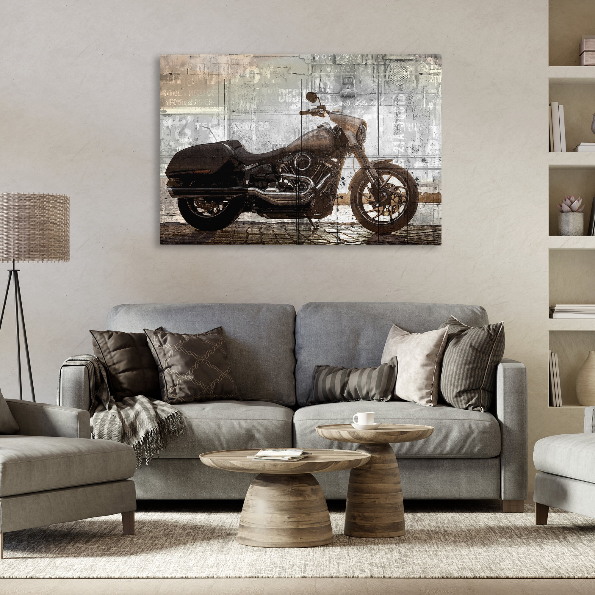 Stupell Industries Sunset Ride Motorcycle Canvas Wall Art, design by Kim Allen