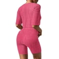 thumbnail image 3 of Avidlove Women Pajamas Set Ribbed Knit Lounge Sets T-shirt with Biker Shorts Matching Outfits Loungewear Sweatsuits, 3 of 6
