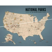 US National Parks Scratch-Off Checklist Map 11x14 Print
