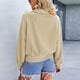 thumbnail image 3 of Sudadera con cuello en V para mujer, cuello alto, manga raglán larga, ajuste a presión, suelta para el trabajo diario y deportes, 3 of 8