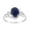 Blue Sapphire, variant on 8X6mm Oval Shape London Blue Topaz 925 Sterling Silver Solitaire Bypass Women Wedding Ring