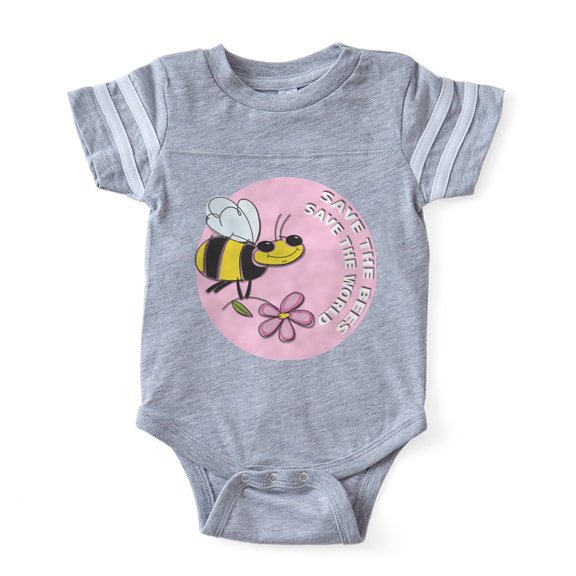 CafePress - Save The Bees - Cute Infant Baby Football Bodysuit