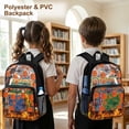 thumbnail image 3 of Xoenoiee Basketball Star Fire Print Kids Backpack 17 Inch Lightweight School Bag for Boys Girls, Heavy Duty Clear Backpack See Through Bookbag with Front Pocket for Elementary Middle School, 3 of 7