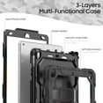 thumbnail image 3 of Allytechgroup Case Compatible with iPad 10.2 Inch 2021/2020/2019, for iPad 9th/8th/7th Generation Case, Built-in Screen Protector & Shoulder Strap & Wrist Strap Shockproof Back Cover Bumper, Black, 3 of 8