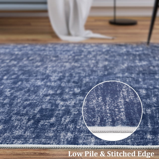Machine Washable Low-Pile Contemporary Runner Rug - Modern Solid Indoor Floor Mat for Hallway & Bedroom