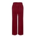 thumbnail image 6 of Women's Summer Solid Color Cotton Linen Straight Leg Loose Casual Pants, 6 of 8