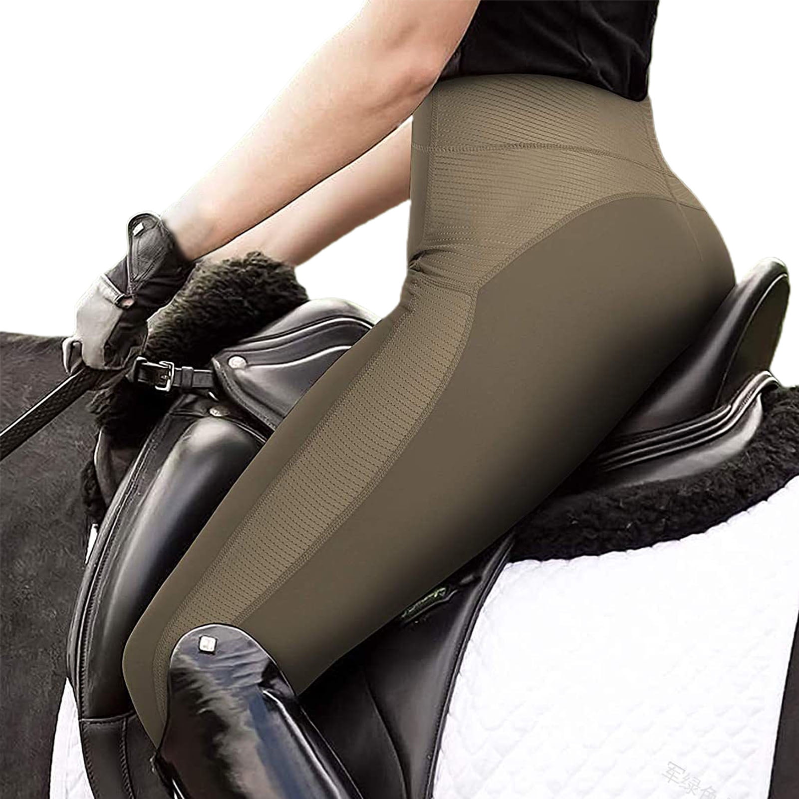 Women's Horse Riding Pants High Waist Equestrian Breeches Tights Zipper Pockets Yoga Sports Active Legging 