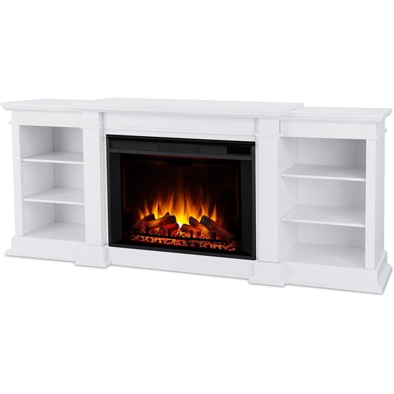 Real Flame Eliot 81" Grand Electric Fireplace TV Stand in White