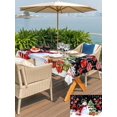 thumbnail image 4 of Outdoor Tablecloth with Umbrella Hole and Zipper, Black Red Christmas Rectangle Table Cloth 60x102 Inch Waterproof Tablecloth, Snowman Xmas Tree Ball Gifts Winter Picnic Table Cover for Patio Camping, 4 of 7