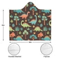 thumbnail image 3 of Wearable Blanket,DarkBrown Cartoon Dinosaurs Forest Pattern Hooded Wearable Flannel Blanket for Adults & Teens,Winter Poncho Shawl Wrap Cape Cozy Anti-Pill,50"x60", 3 of 5