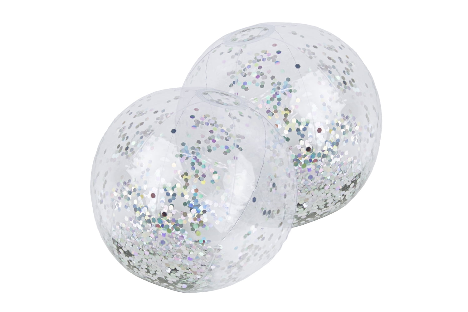 Poolmaster 16-Inch Silver Glitter Swimming Pool and Beach Ball, 2 Pack