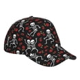 thumbnail image 2 of Goofa Skeleton with Roses Printed Baseball Cap for Men and Women - Adjustable Unisex Hat for Sports and Casual Wear,Sun protection Casual Outdoor Everyday Fashion Cap, 2 of 9