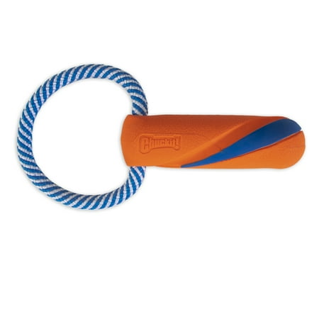 Chuckit! Ultra Bumper Rubber Tug Rope Interactive Dog Toy, Medium 9.75", Pack of 1, Orange