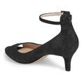 thumbnail image 3 of YDN Women Sexy Peep Toe Elegant Kitten Low Heel Sandals Trendy Ankle Unique Buckle Straps Pumps Party Shoes Size 7.5 Black, 3 of 4