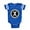 Royal Blue, variant on - Monogram Medallion X - Cute Infant Baby Football Bodysuit