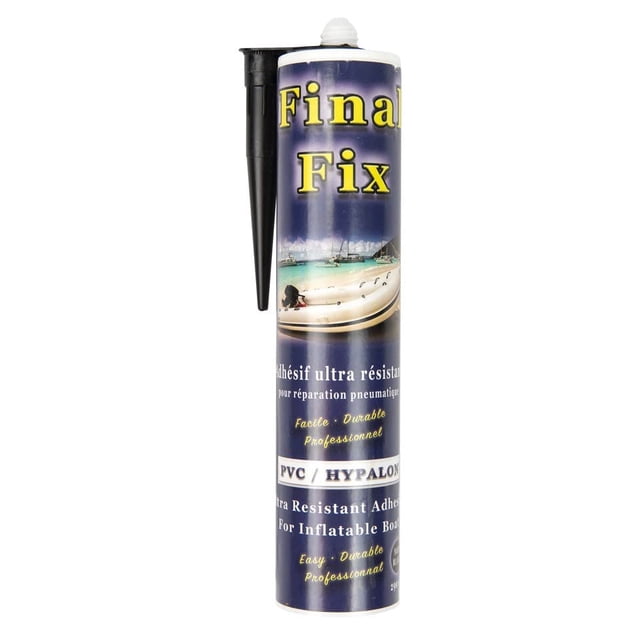 Final Fix 290ml Tube for Inflatable Boat Repair Adhesive Suitable for Both PVC and Hypalon Boats (Black)