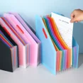 thumbnail image 4 of Nvzi Organizador de archivos plegable con 12 bolsillos, diseño arcoíris, tamaño A4/Carta, color rosa, 1 unidad., 4 of 5