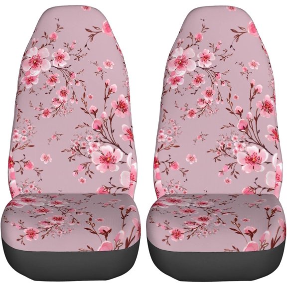 Cherry Blossom Seat Covers Car Accessories 2 Pcs Set Vehicle Front Seat Protector Interior Protetors Car Mat Covers Universal