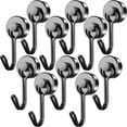 thumbnail image 2 of FINDMAG 12 Pack Black Magnetic Hooks 40LBS Neodymium Magnet Hooks, Strong Magnetic Hooks for Hanging, Magnet with Hooks for Kitchen, Office, Garage, Warehouse, 2 of 8