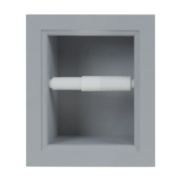 Typhon Recessed Solid Wood Toilet Paper Holder 7 x 8.5, Primed Gray