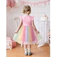 thumbnail image 4 of Arshiner Toddler Lace Tutu Dresses Ruffle Sleeve 3 Layers Tulle Flower Wedding Birthday Summer Dress, 4 of 6