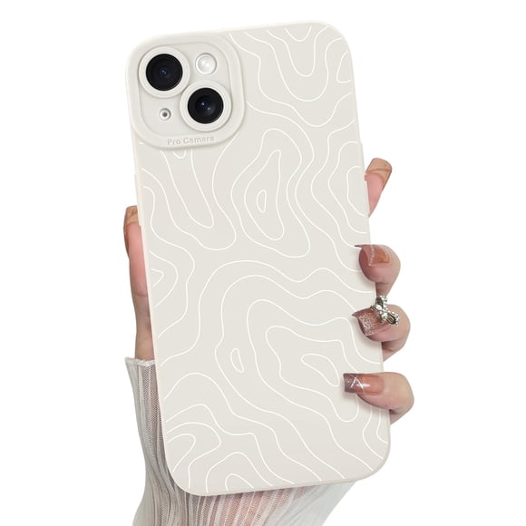 Funda de teléfono MZELQ para iPhone 15 Plus Silicone Wave Ripple