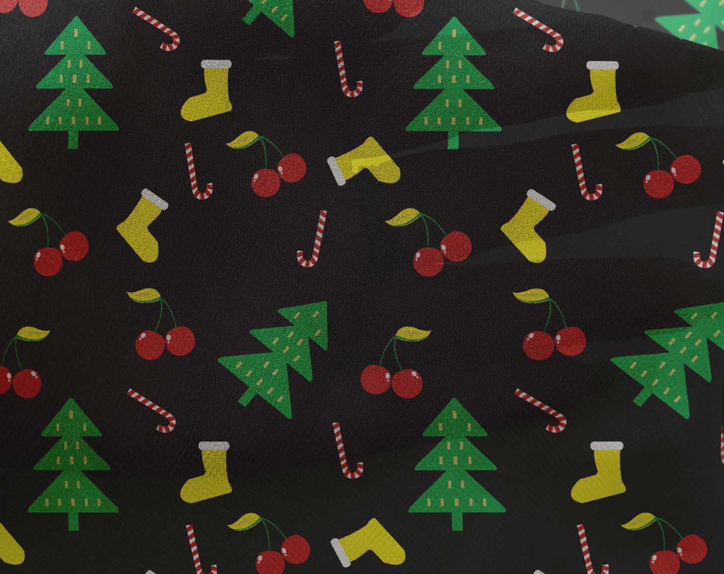 oneOone Georgette Viscose Black Fabric Merry Christmas Quilting Supplies Print Sewing Fabric By The Yard 42 Inch Wide-M3Z